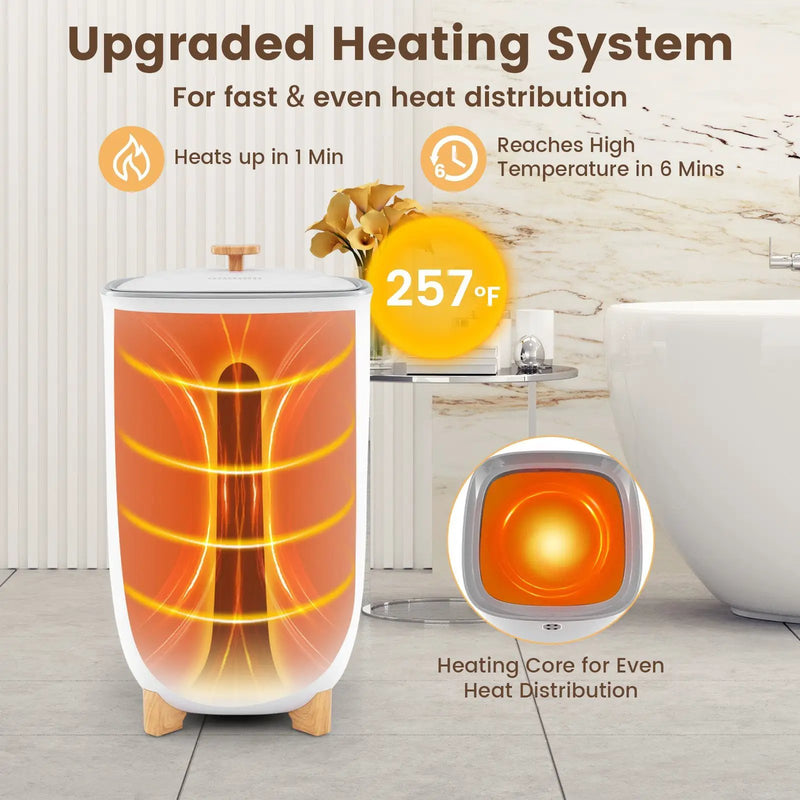 40L Towel Warmer Luxury Hot Towel Bucket with 2 Heating Temperatures-White by DirectDeals