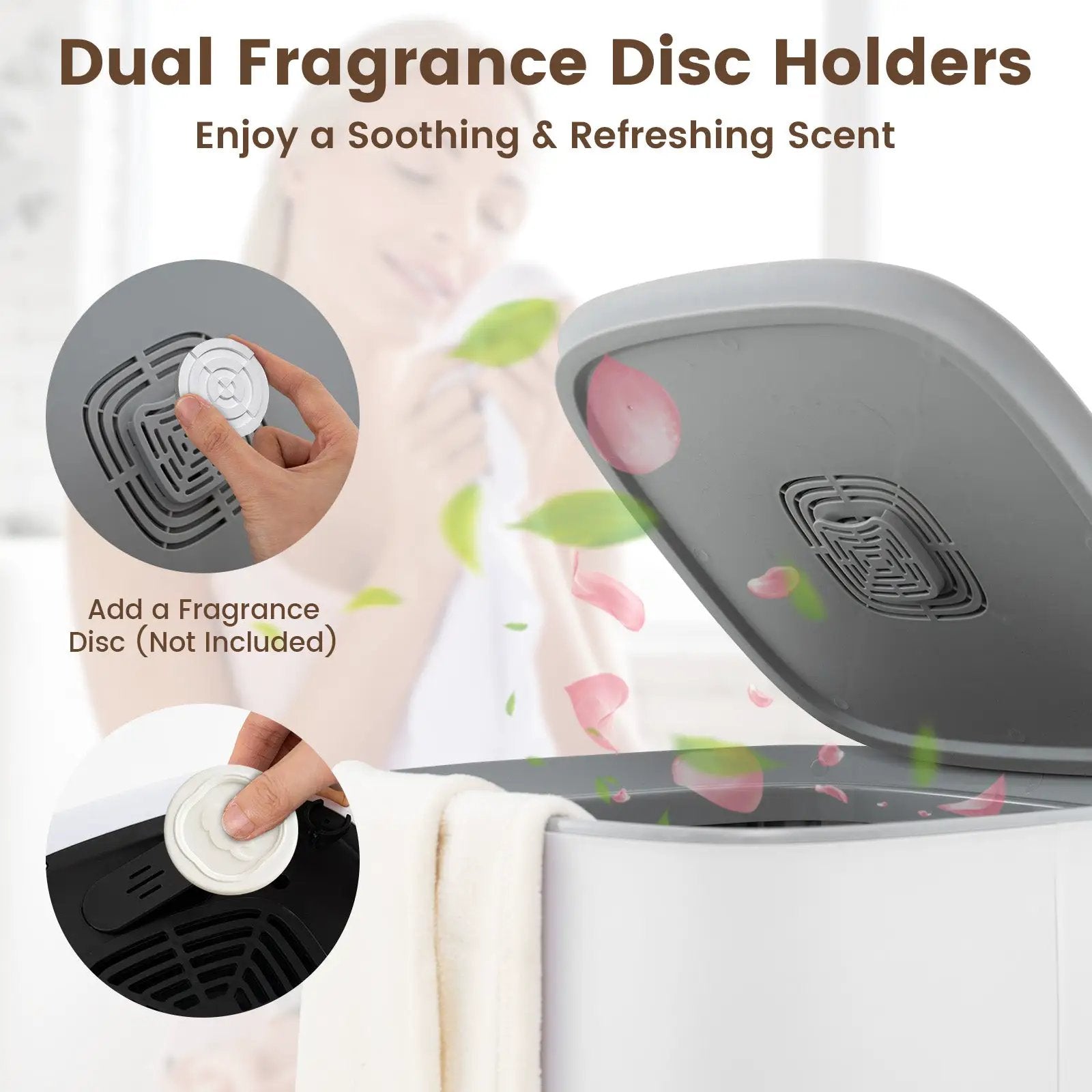 40L Towel Warmer Luxury Hot Towel Bucket with 2 Heating Temperatures-White by DirectDeals