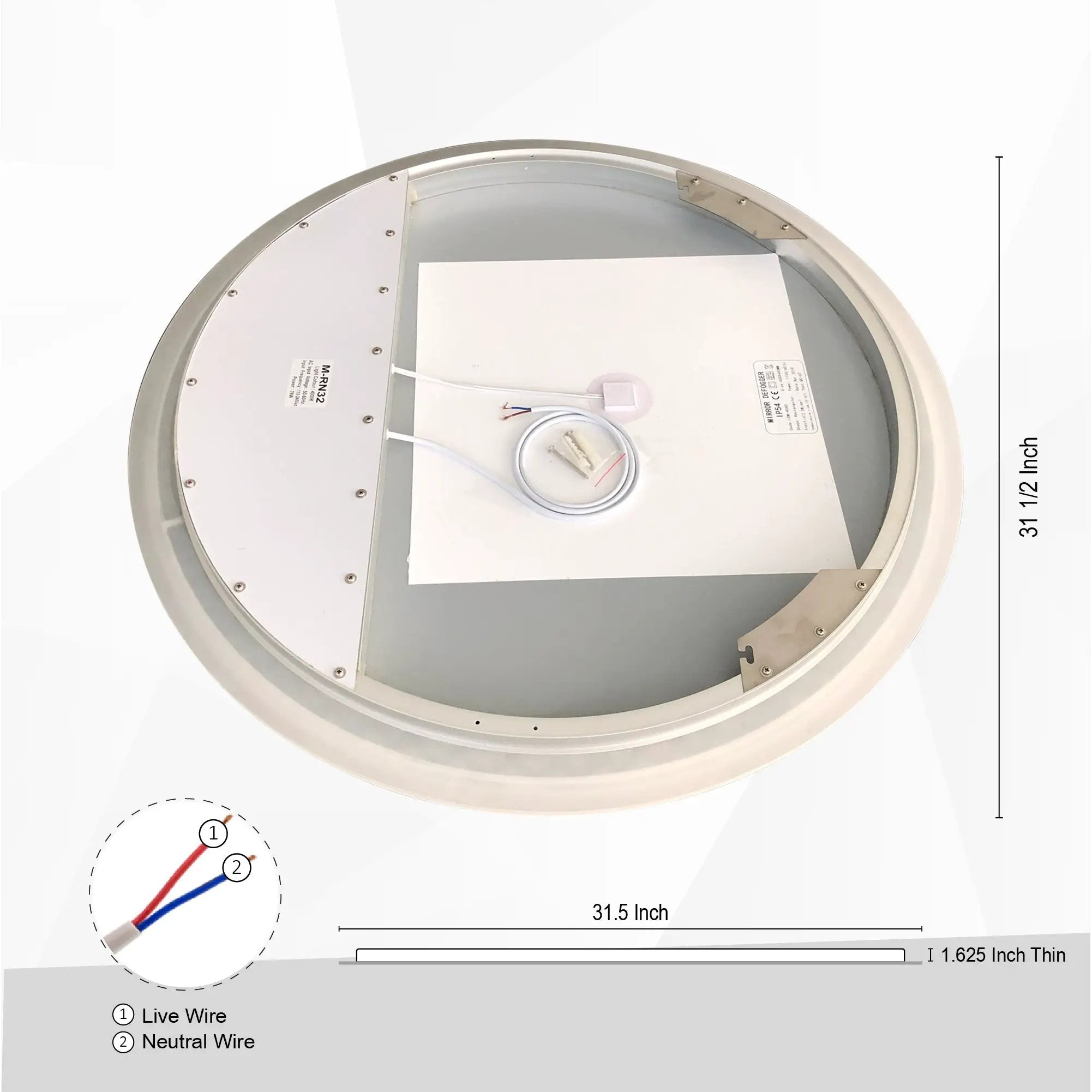 Zeek 32" BackLit LED lighted Round Bathroom Wall Mirror M-RN32 CLEARANCE* by ZEEK