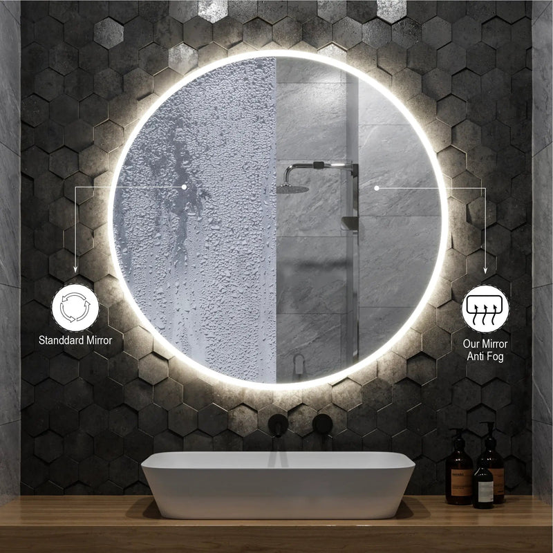 Zeek 32" BackLit LED lighted Round Bathroom Wall Mirror M-RN32 CLEARANCE* by ZEEK
