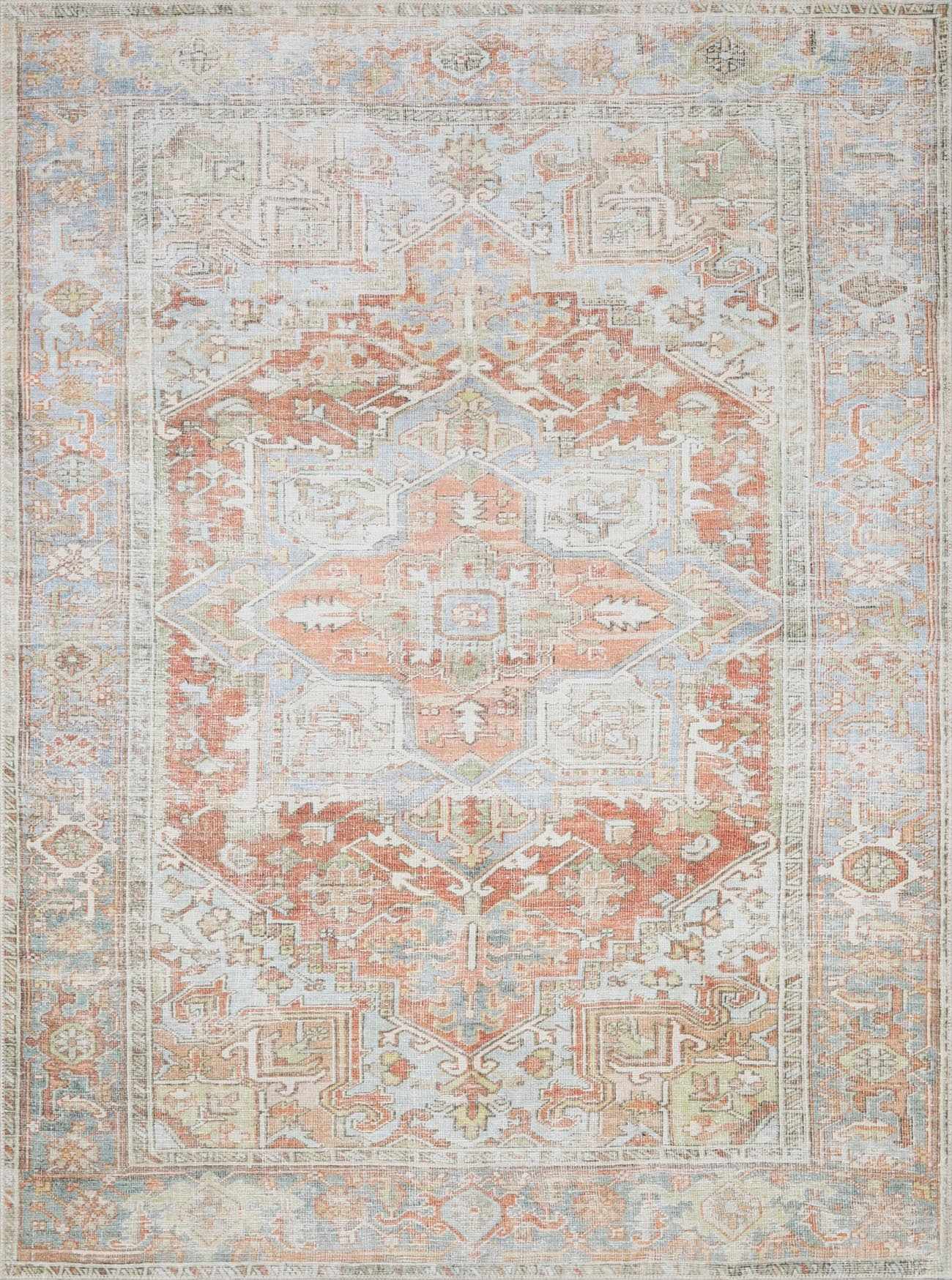 Rust Maayon Washable Rug by Boutique Rugs