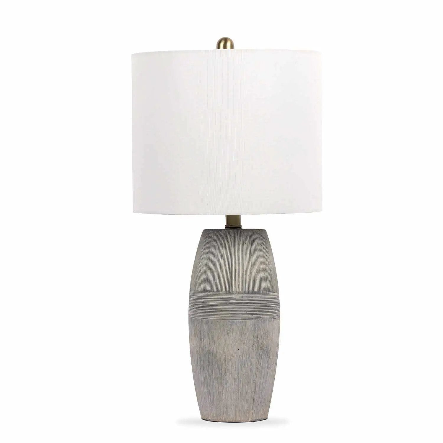 Mabayo Ribbed White Ceramic Table Lamp by Boutique Rugs