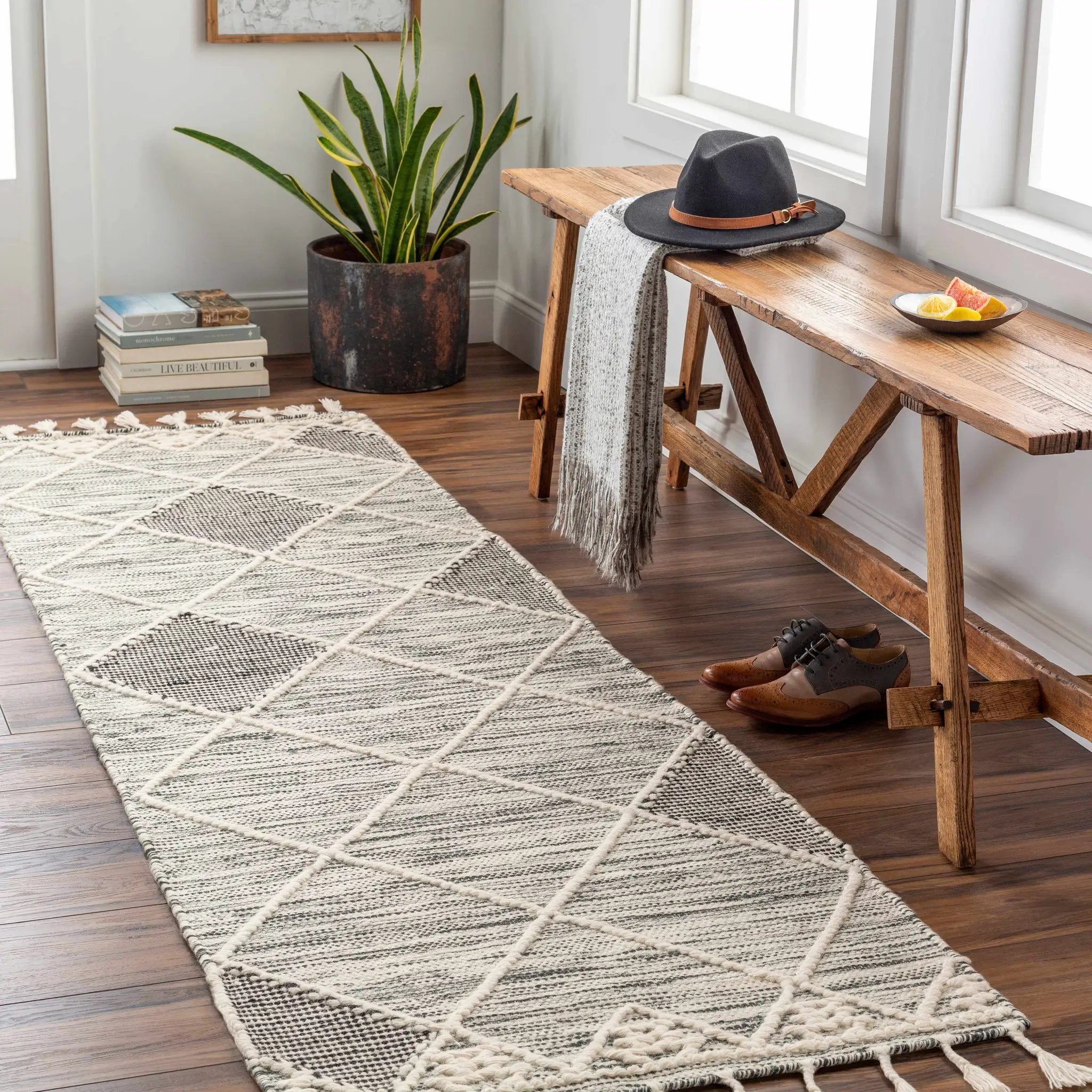 Mabua Tasseled Jute&Wool Rug - Clearance by Boutique Rugs