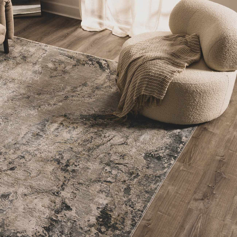 Maddington Gray Marble Thick Luxe Rug by Boutique Rugs