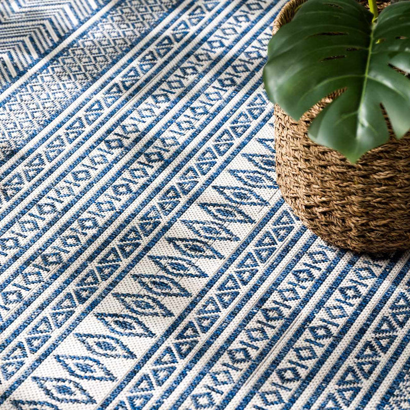 Madras Light Blue Green All Over Performance Outdoor Area Rug by Boutique Rugs