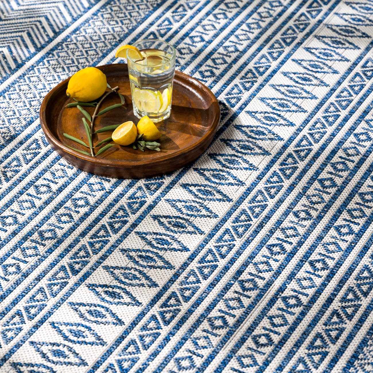 Madras Light Blue Green All Over Performance Outdoor Area Rug by Boutique Rugs
