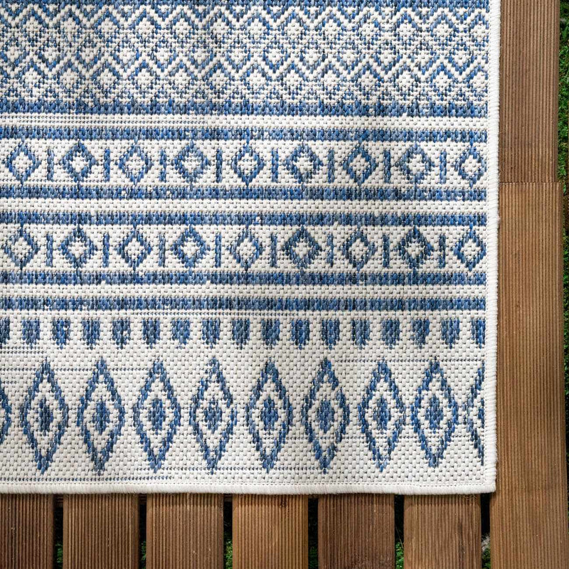 Madras Light Blue Green All Over Performance Outdoor Area Rug by Boutique Rugs
