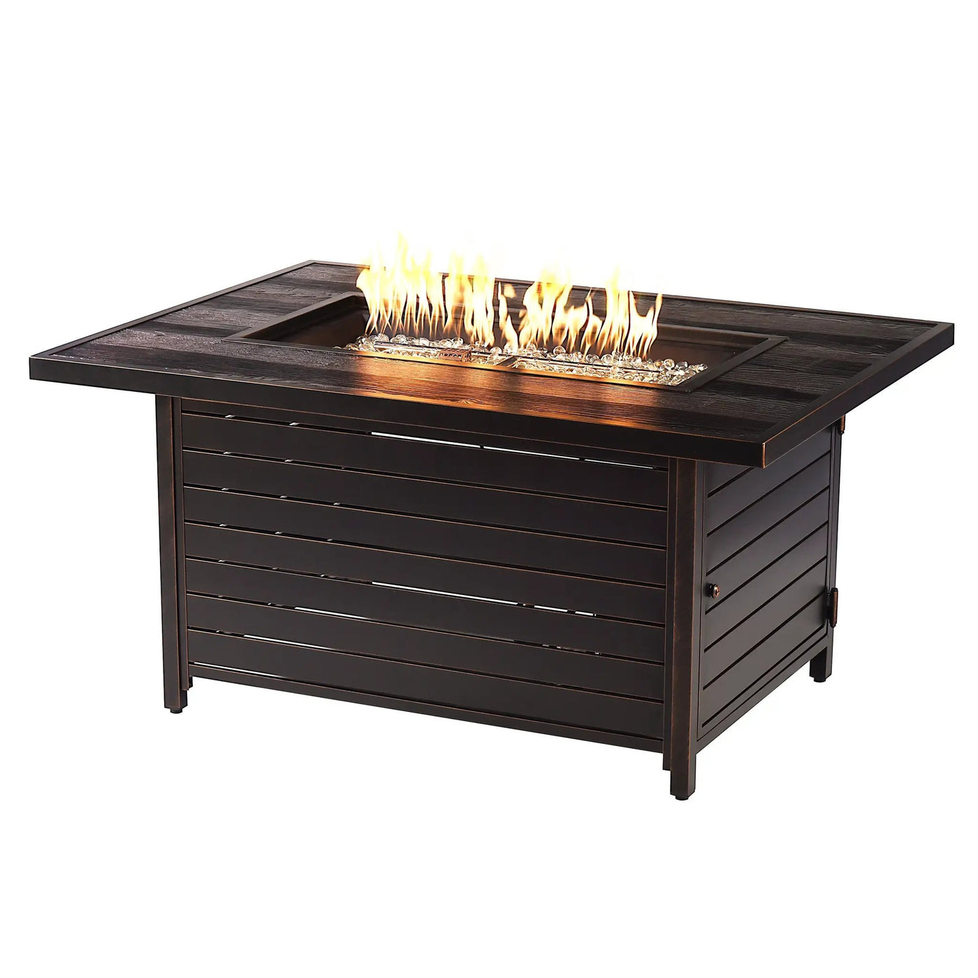 Aluminum 48-in Rectangular Propane Fire Table, Beads, Covers and Lid by Sharicks