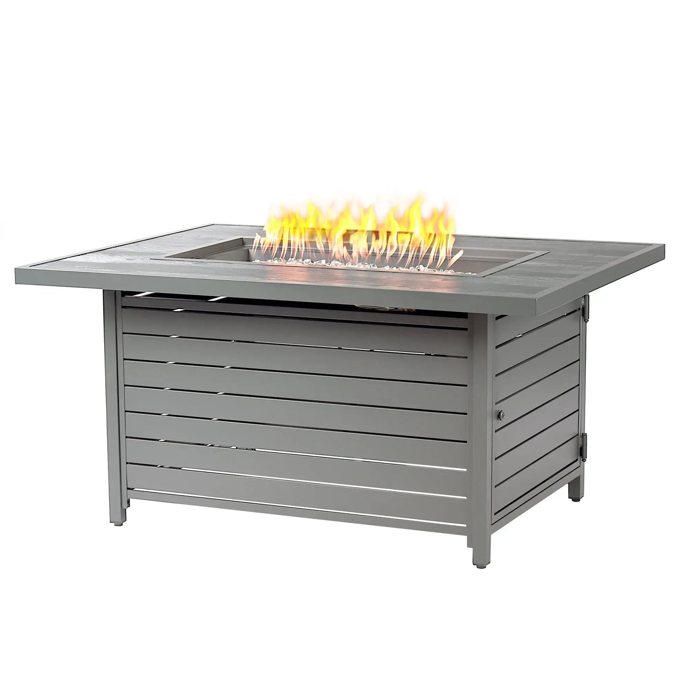 Aluminum 48-in Rectangular Propane Fire Table, Beads, Covers and Lid by Sharicks