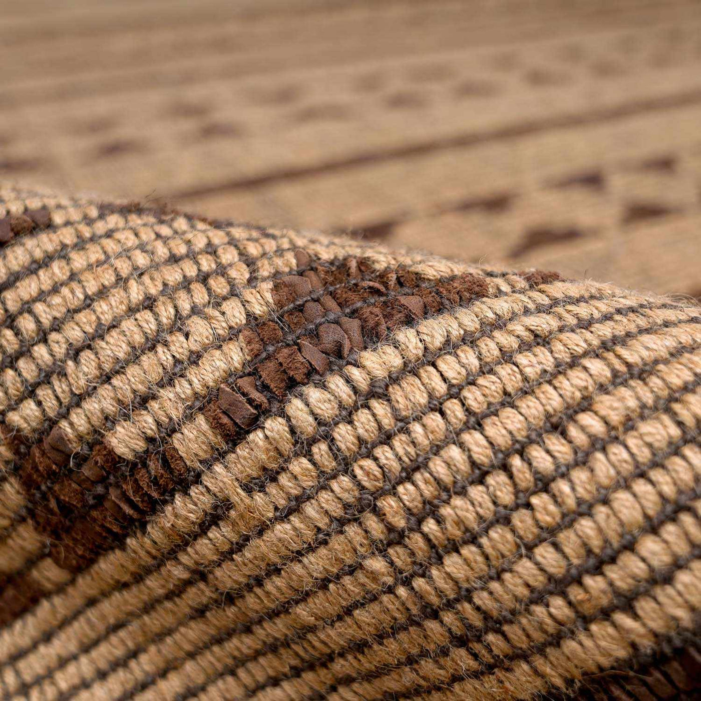 Maia Jute & Leather Area Rug - Clearance by Boutique Rugs
