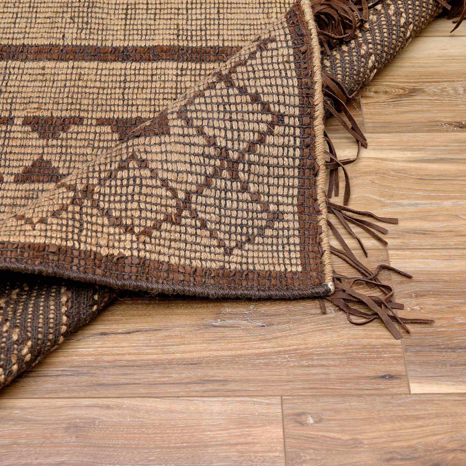 Maia Jute & Leather Area Rug - Clearance by Boutique Rugs