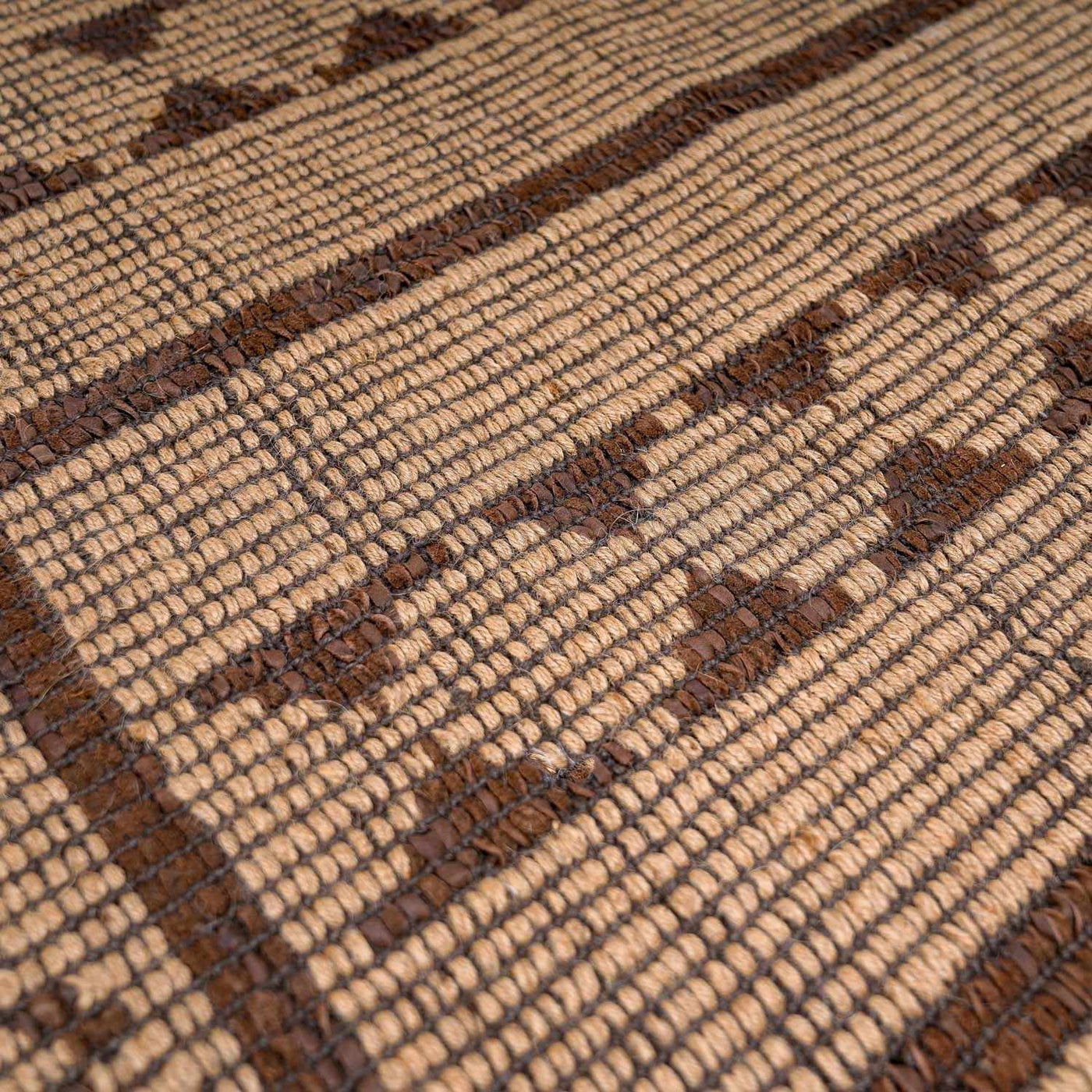 Maia Jute & Leather Area Rug - Clearance by Boutique Rugs
