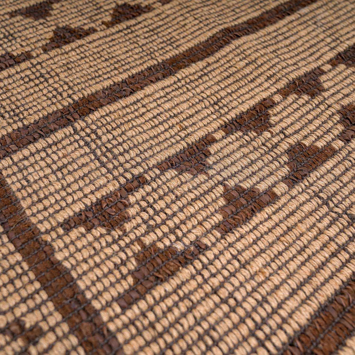 Maia Jute & Leather Area Rug - Clearance by Boutique Rugs
