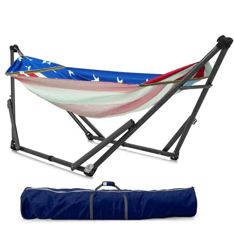 Tranquillo Uniki Canvas Hammock with Stand for Ultimate Relaxation by Megsu