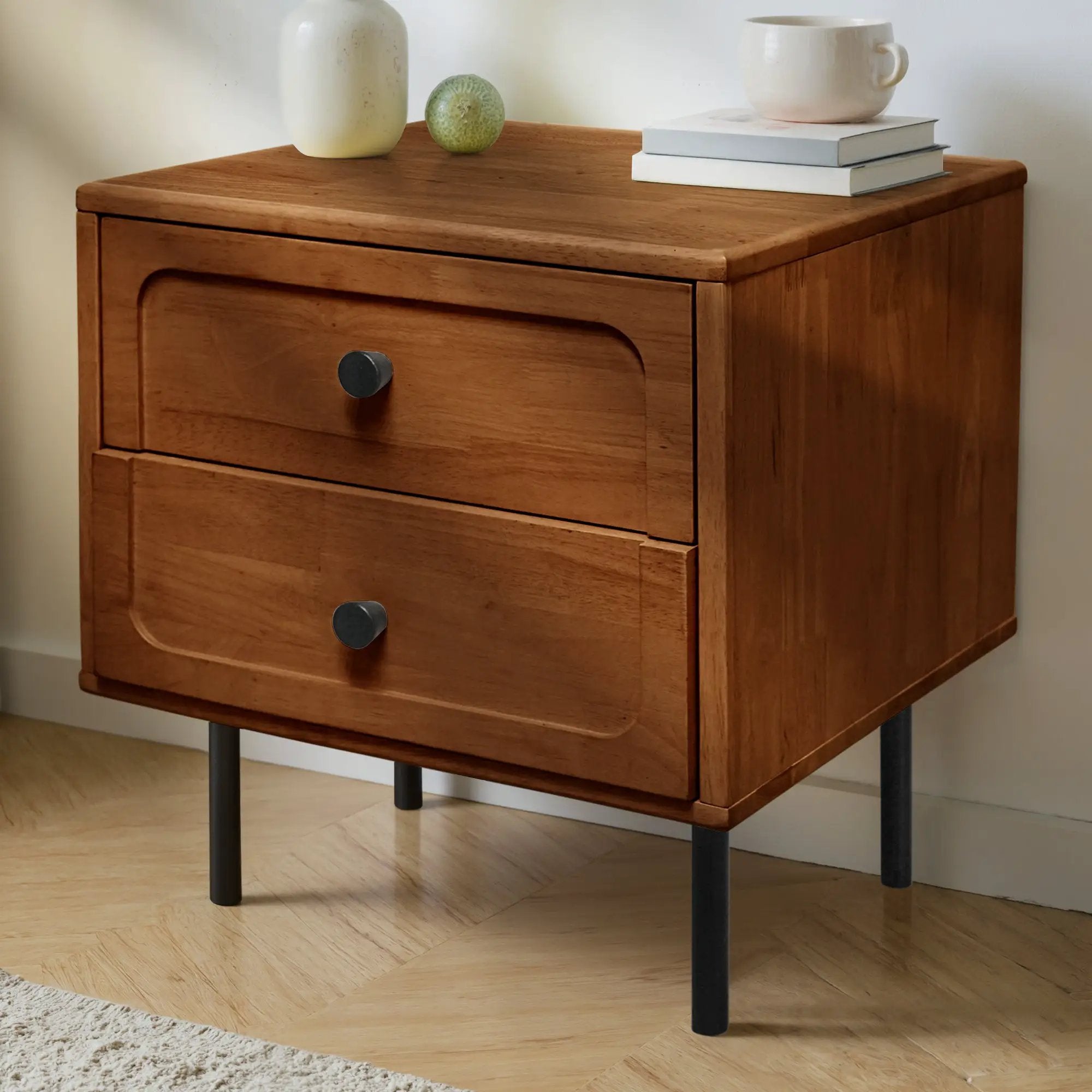 Savana Solid Wood 2-Drawer Nightstand by Megsu