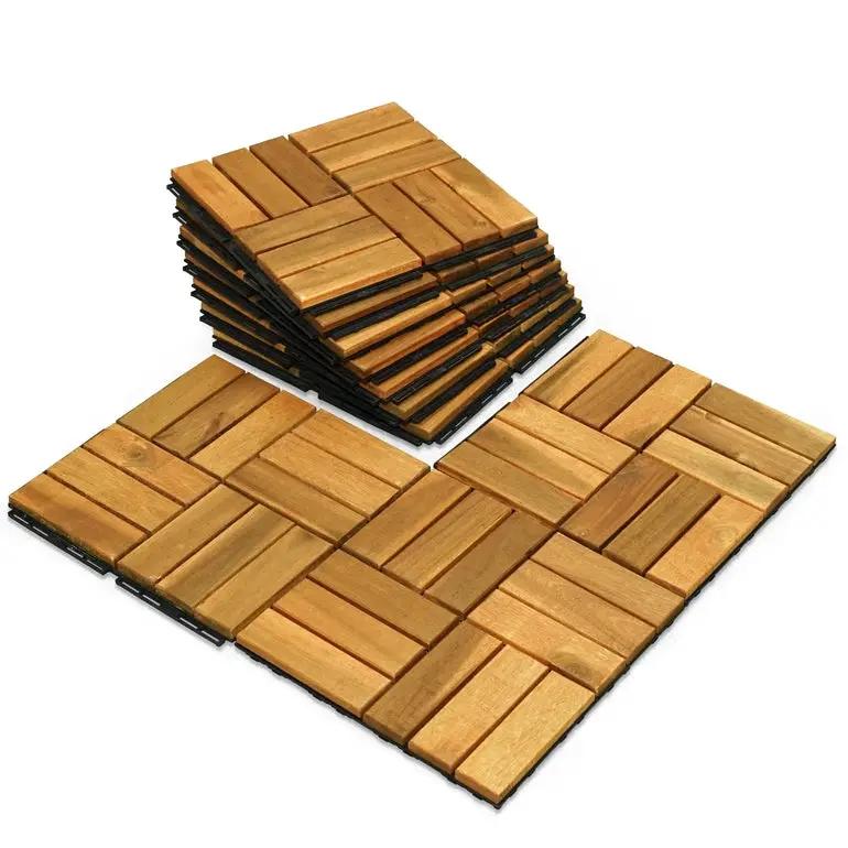 Solid Wood Deck Tiles Set 10 by Megsu