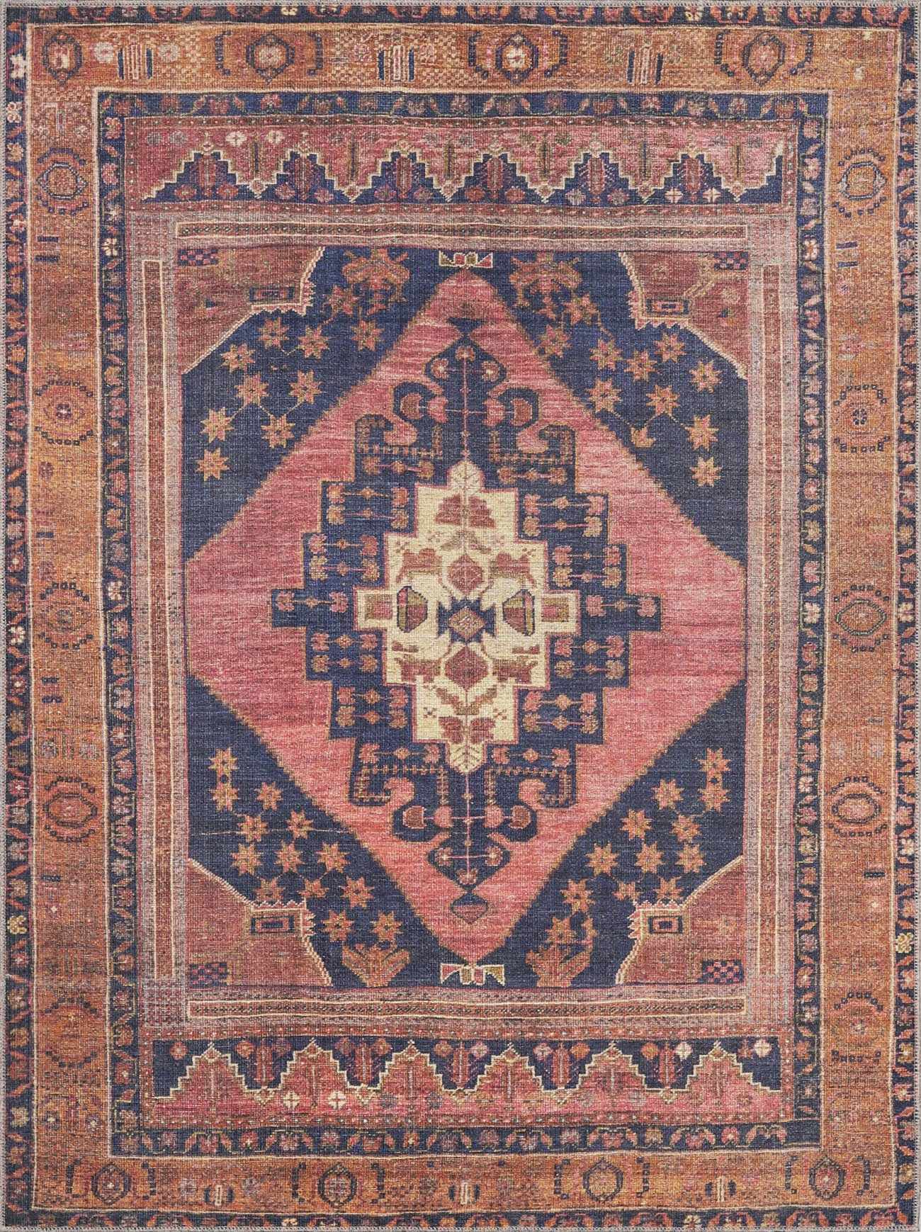 Malamote Vintage Flat Pile Washable Rug by Boutique Rugs