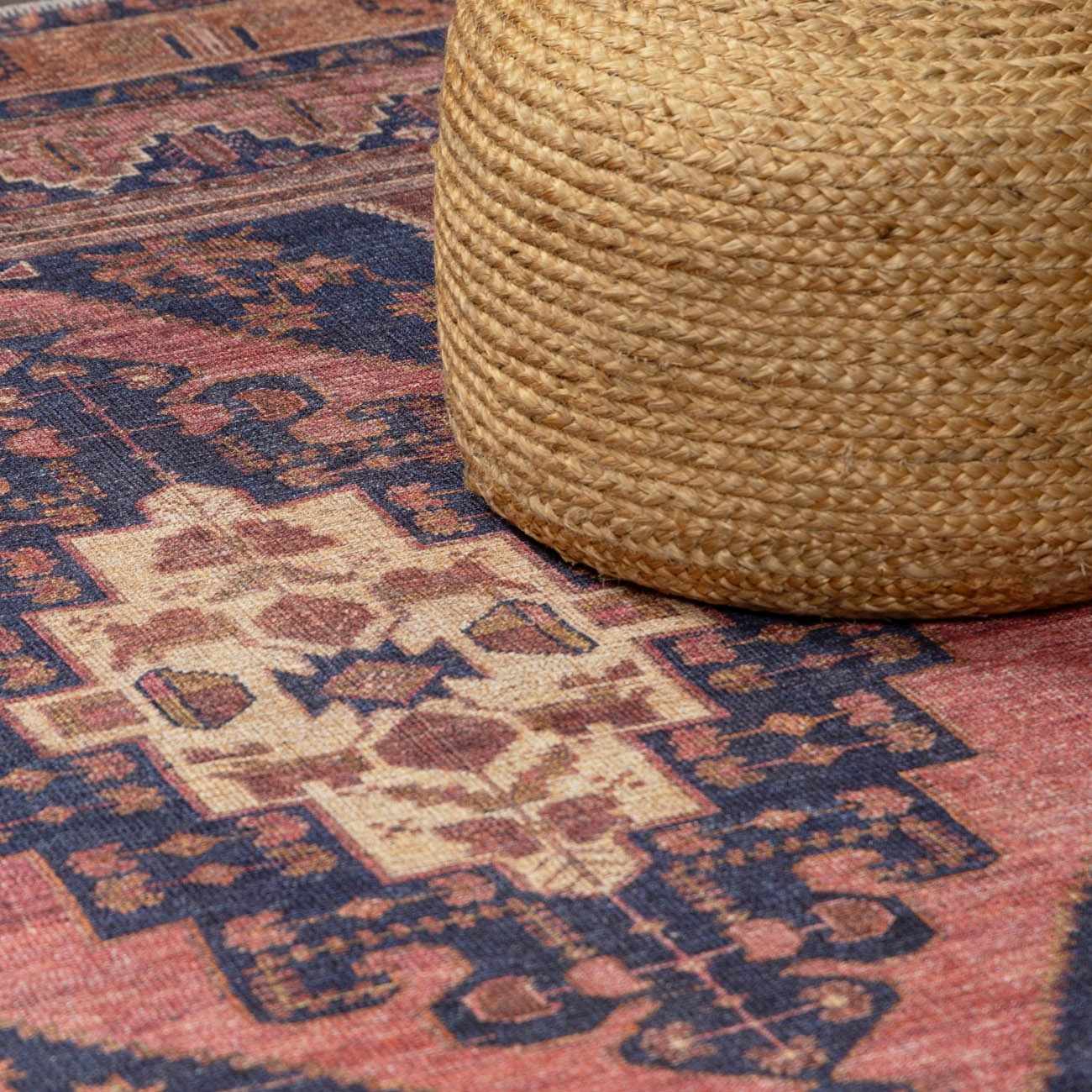 Malamote Vintage Flat Pile Washable Rug by Boutique Rugs