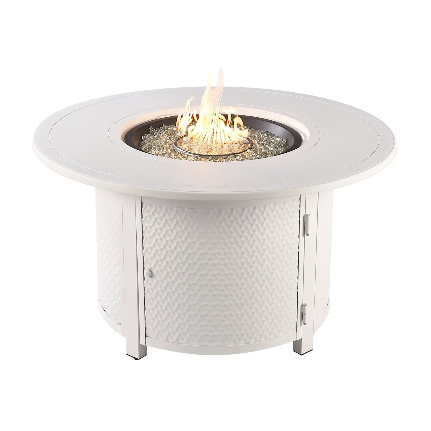 Aluminum 44-in Round Propane Fire Table with Beads, Covers and Lid by Sharicks