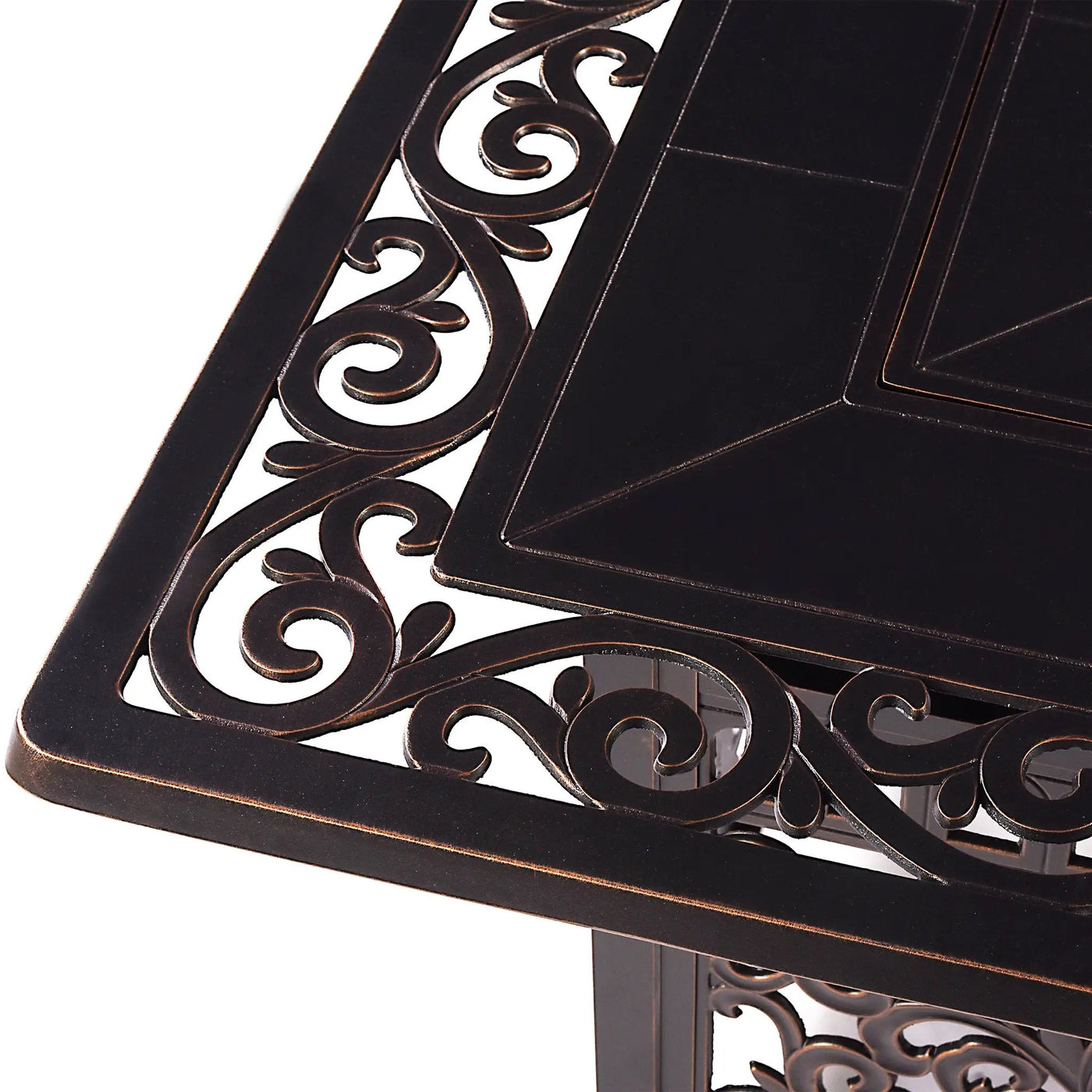 Aluminum 42-in Square Propane Fire Table with Beads, Covers and Lid by Sharicks