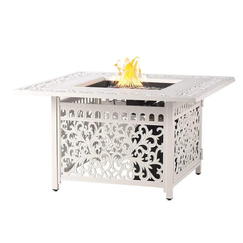 Aluminum 42-in Square Propane Fire Table with Beads, Covers and Lid by Sharicks