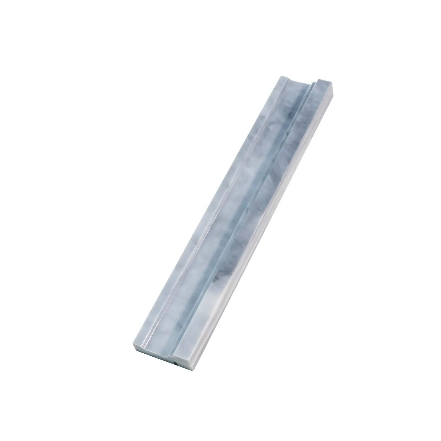 Gray 2x12 Polished Bardiglio Nuvolato Chair Rail Marble Tile Trim (10 pack, 1.667 sq ft/case) by Apollo Tile