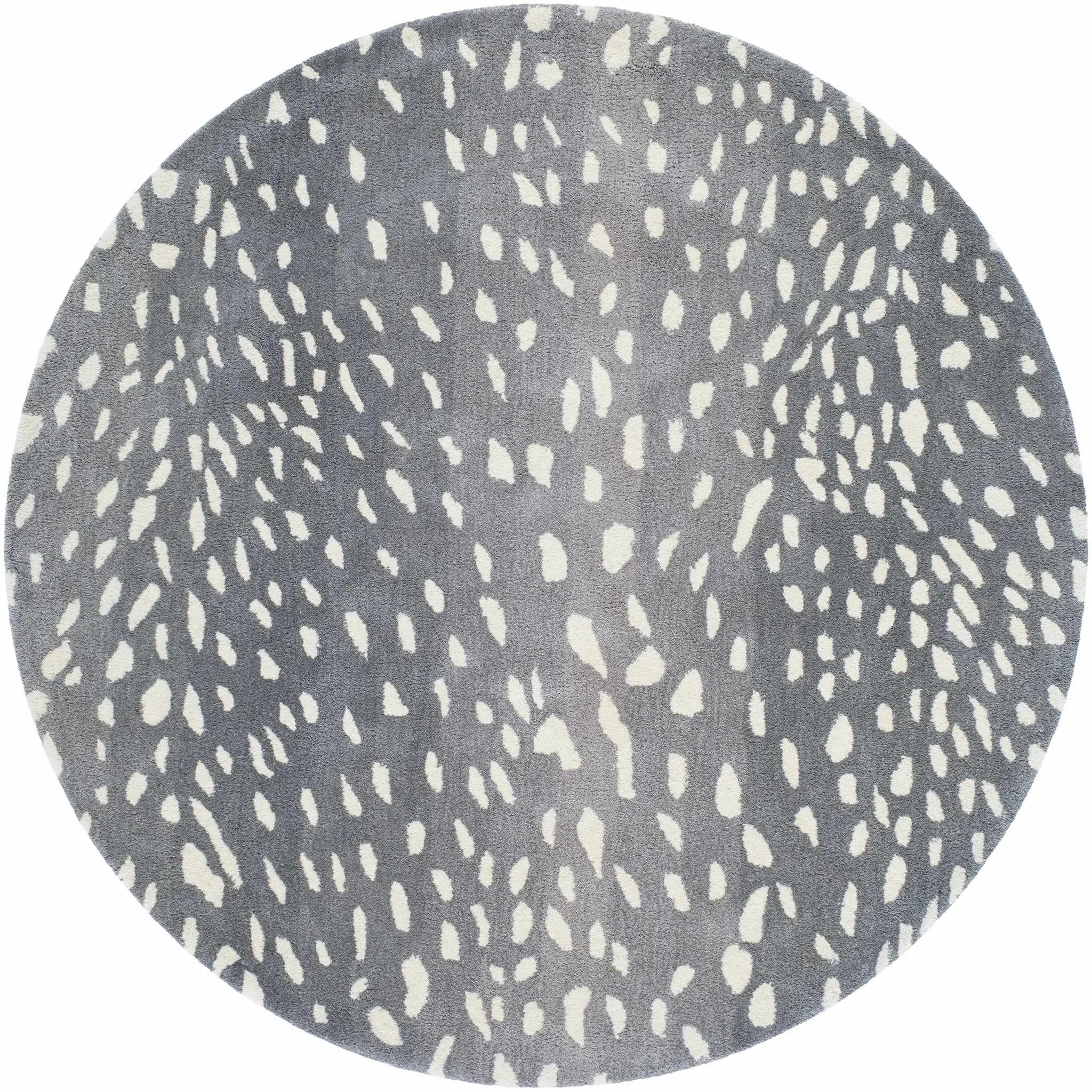 Athena Gray Giraffe Print Wool Rug by Boutique Rugs