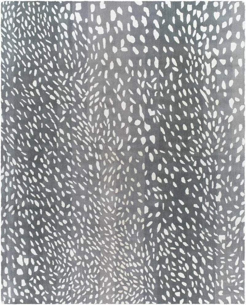 Athena Gray Giraffe Print Wool Rug by Boutique Rugs
