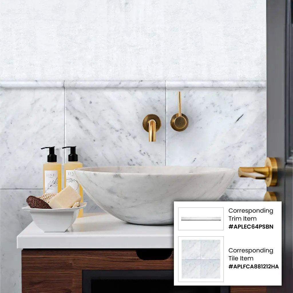 White 12x12 Honed Field Bianco Carrara Marble Tile (10 pack, 10 sq ft/case) by Apollo Tile