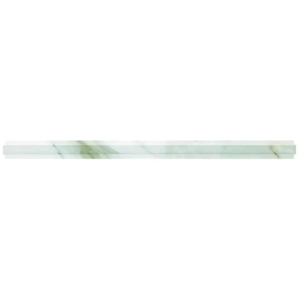 Snow White 0.8x12 Polished Calacatta Gold Pencil Marble Tile Trim (10 pack, 0.667 sq ft/case)