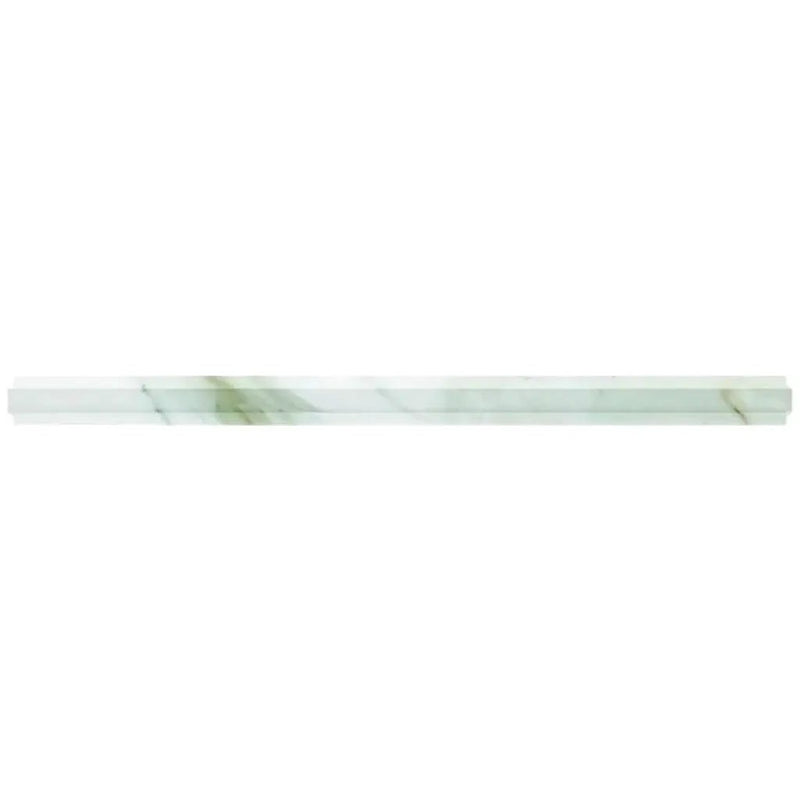 Snow White 0.8x12 Polished Calacatta Gold Pencil Marble Tile Trim (10 pack, 0.667 sq ft/case) by Apollo Tile