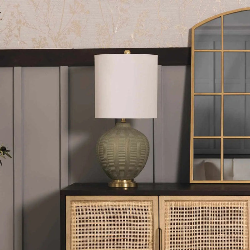 McMurray Green Textured Table Lamp - Clearance by Boutique Rugs