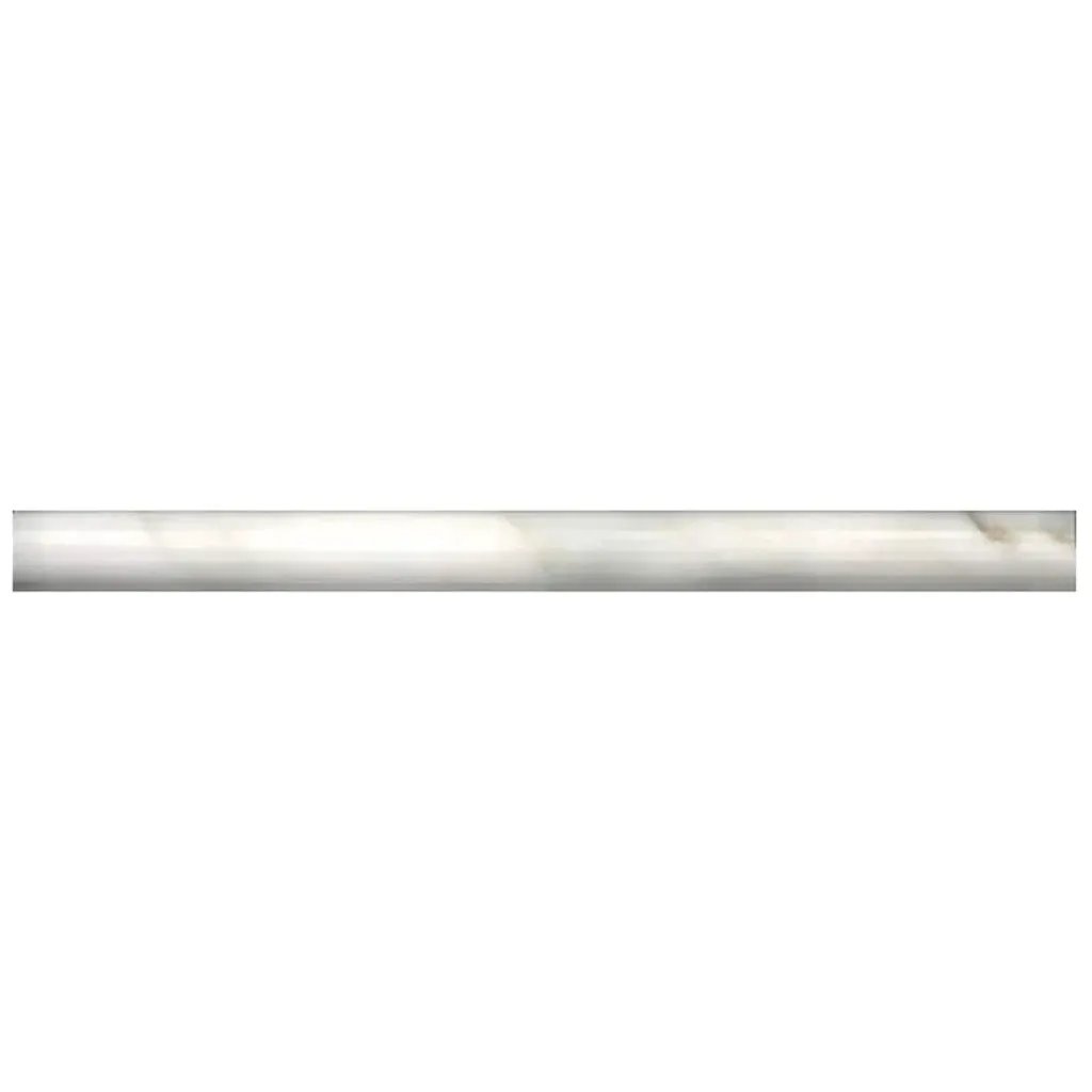 White 0.5x12 Honed Calacatta Gold Pencil Marble Tile Trim (10 pack, 0.5 sq ft/case) by Apollo Tile