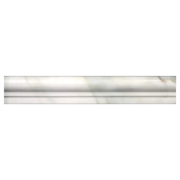 White 2x12 Calacatta Gold Polished Chair Rail Marble Tile Trim (10 pack, 1.667 sq ft/case)