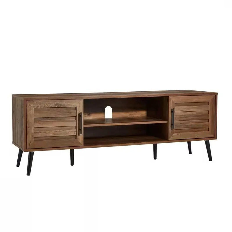 Modern Rustic Wood Finish TV Stand with Mid-Century Legs - for TV up to 65-inch by HomePacific