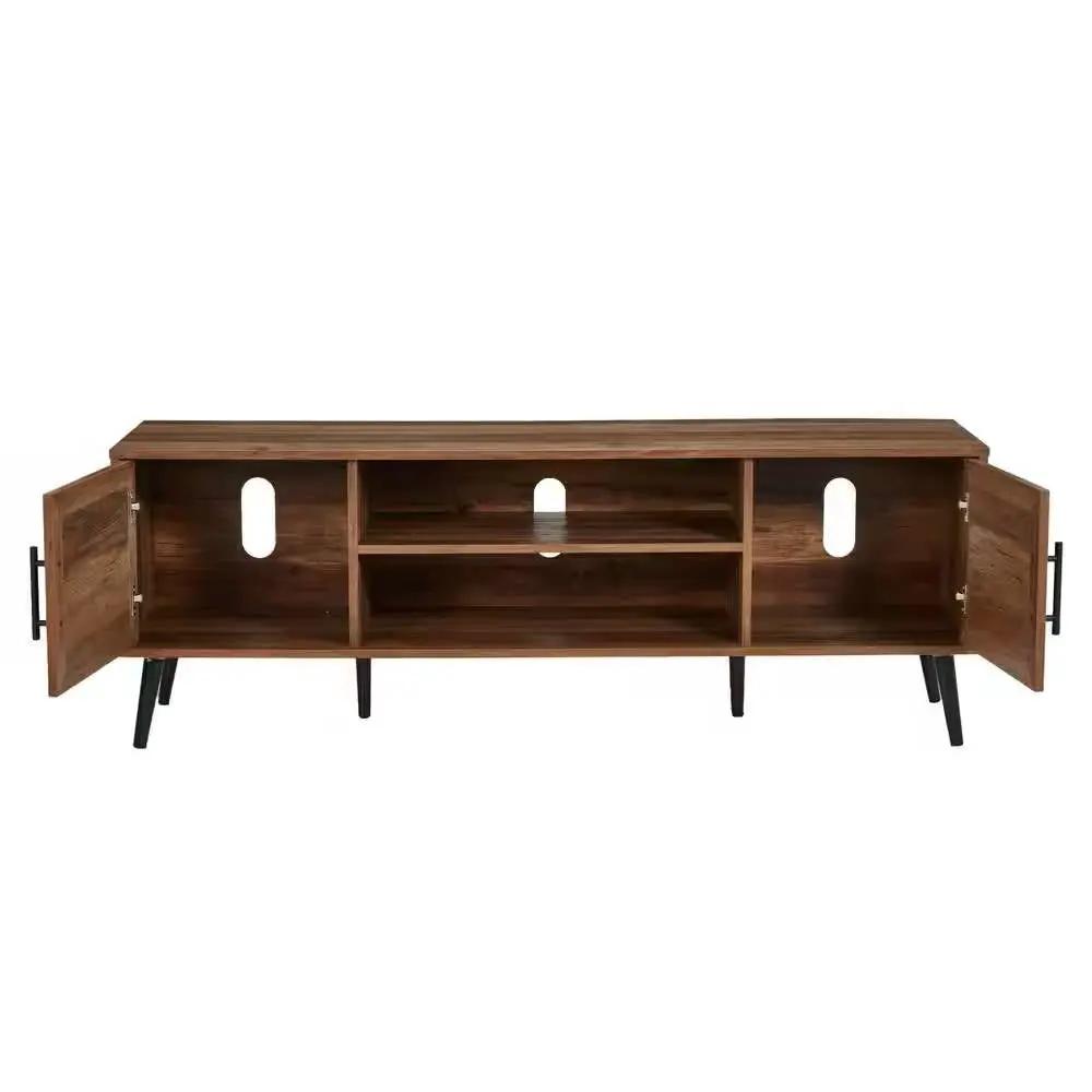 Modern Rustic Wood Finish TV Stand with Mid-Century Legs - for TV up to 65-inch by HomePacific