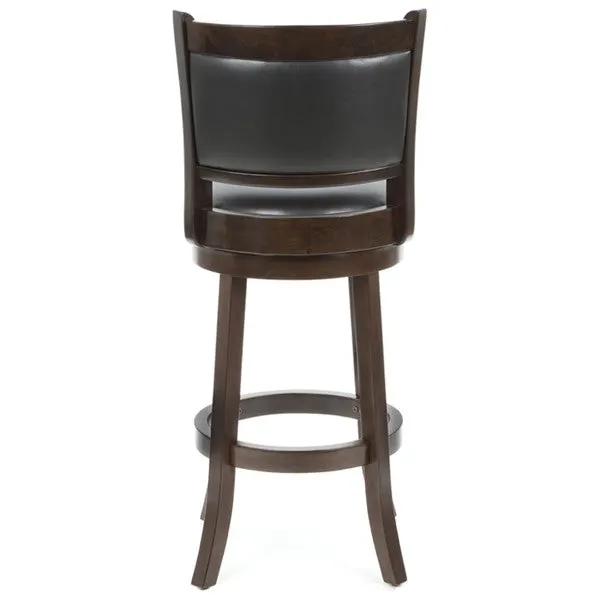 Cappuccino 29-inch Swivel Barstool with Faux Leather Cushion Seat by HomePacific