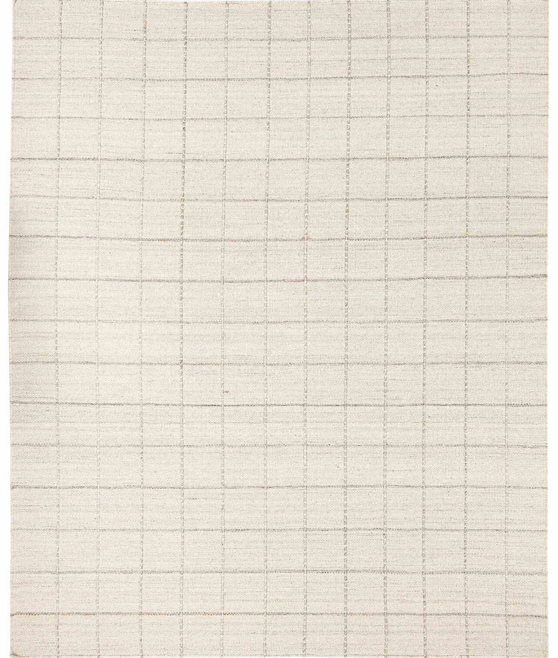 Nissa Cream Checkered Wool Rug by Boutique Rugs