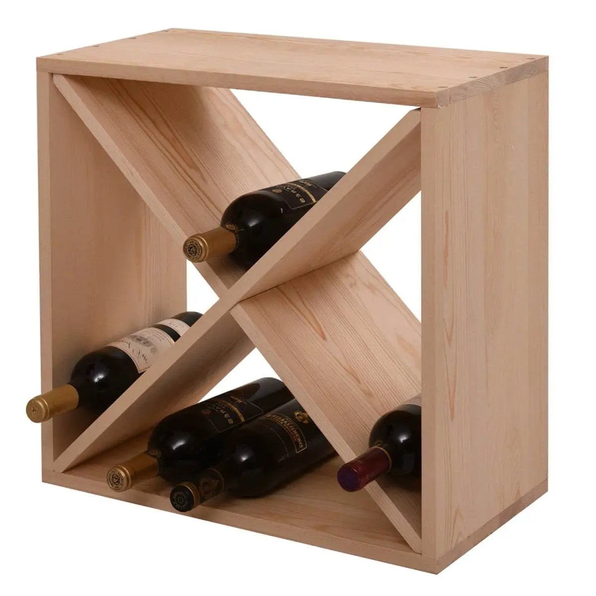 24 Bottle Solid Wood Stackable Modular Wine Rack by HomePacific