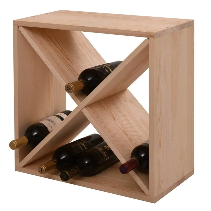 24 Bottle Solid Wood Stackable Modular Wine Rack by HomePacific