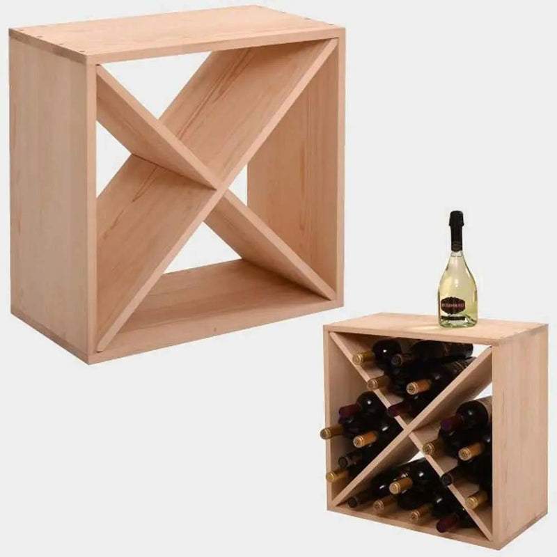 24 Bottle Solid Wood Stackable Modular Wine Rack by HomePacific