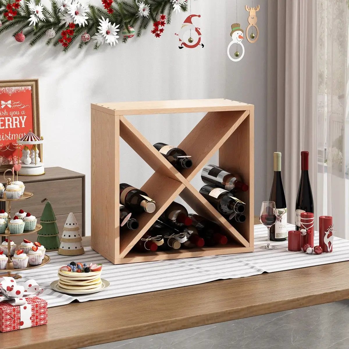 24 Bottle Solid Wood Stackable Modular Wine Rack by HomePacific