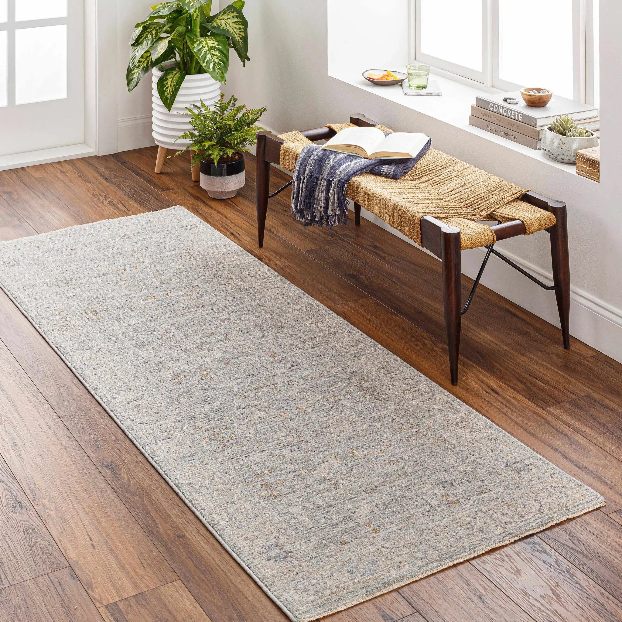 Merv Beige Neutral Thick Luxe Statement Rug by Boutique Rugs