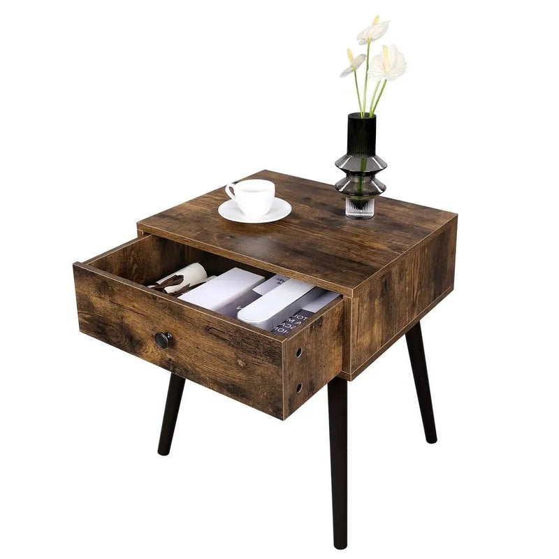 Mid-Century Modern Farmhouse Bedroom 1-Drawer Nightstand End Table by HomePacific