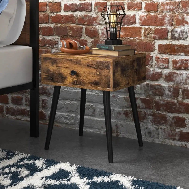 Mid-Century Modern Farmhouse Bedroom 1-Drawer Nightstand End Table by HomePacific