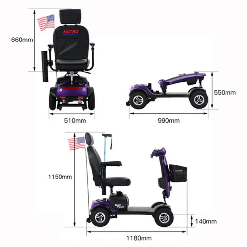 Metro Mobility Max Plus 24V/20AH Heavy Duty Electric Drive Mobility Scooter, 300LBS (SAK93164) by SAKSBY WHOLESALE