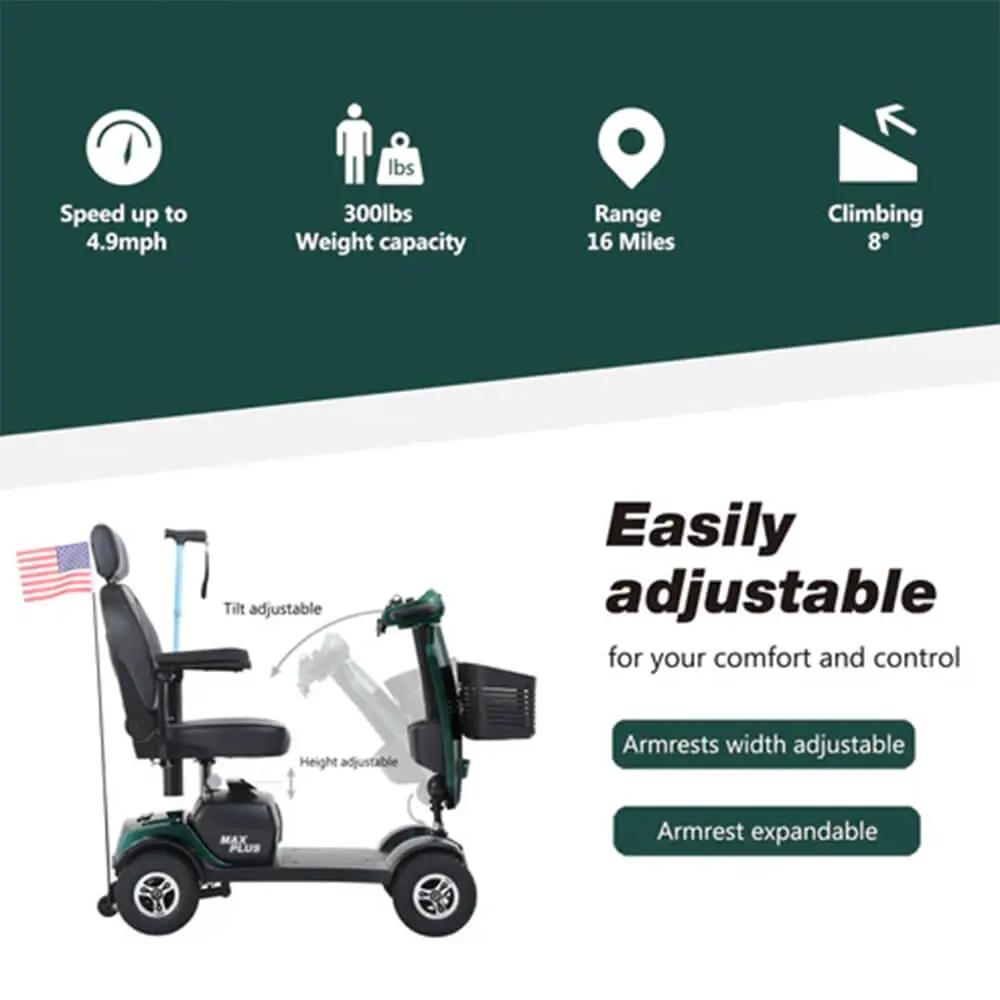 Metro Mobility Max Plus 24V/20AH Heavy Duty Electric Drive Mobility Scooter, 300LBS (SAK93164) by SAKSBY WHOLESALE