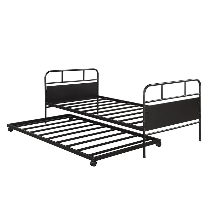 Metal Daybed Platform Bed Frame with Trundle by HouseOfZazla