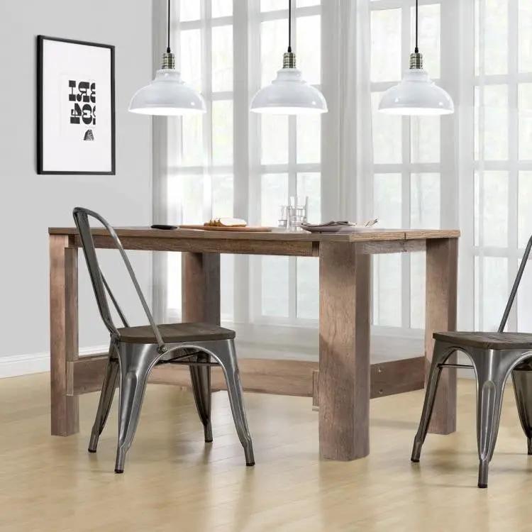 Modern Farmhouse Brown Wood 55-inch Counter Height Dining Table Computer Desk by HomePacific