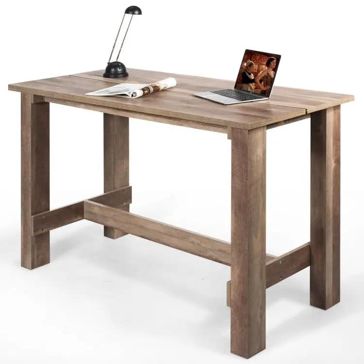 Modern Farmhouse Brown Wood 55-inch Counter Height Dining Table Computer Desk by HomePacific